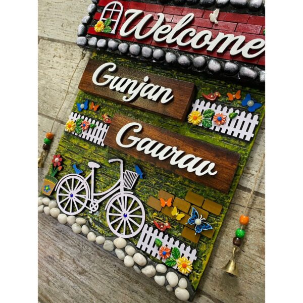 Garden And Nature Themed Wooden Nameplate 2