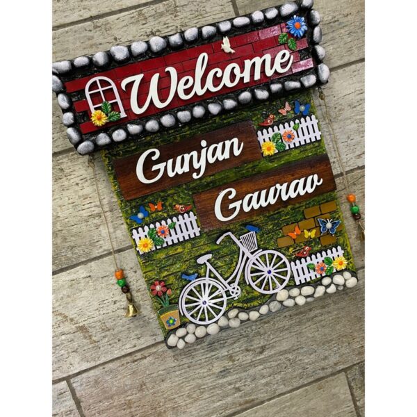 Garden And Nature Themed Wooden Nameplate 3 2