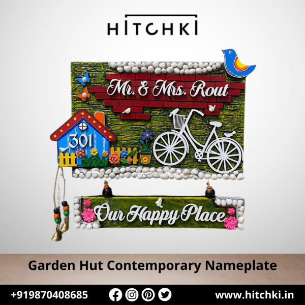 Garden Hut Contemporary Nameplate