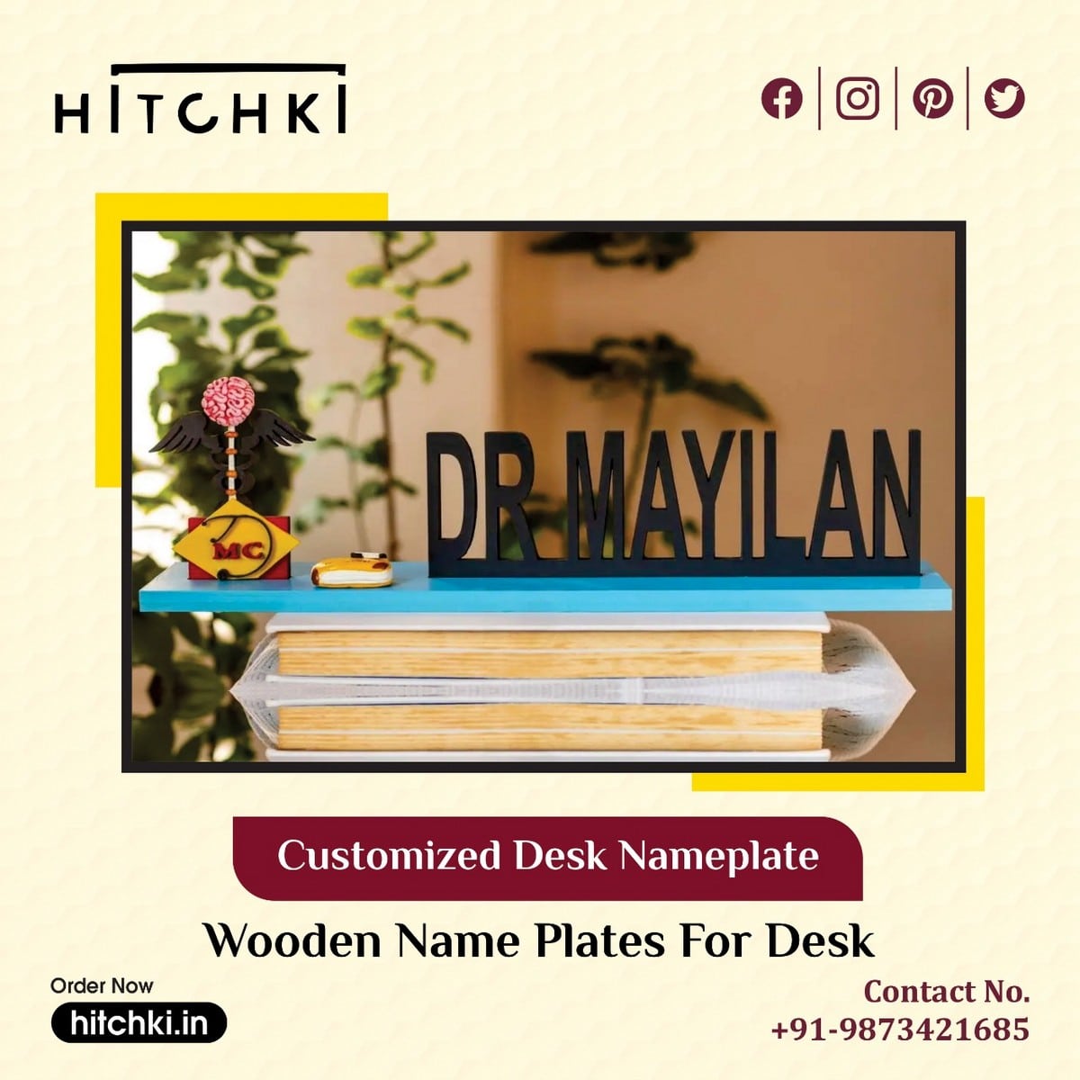 Get Affordable Wooden Name Plates For Desk