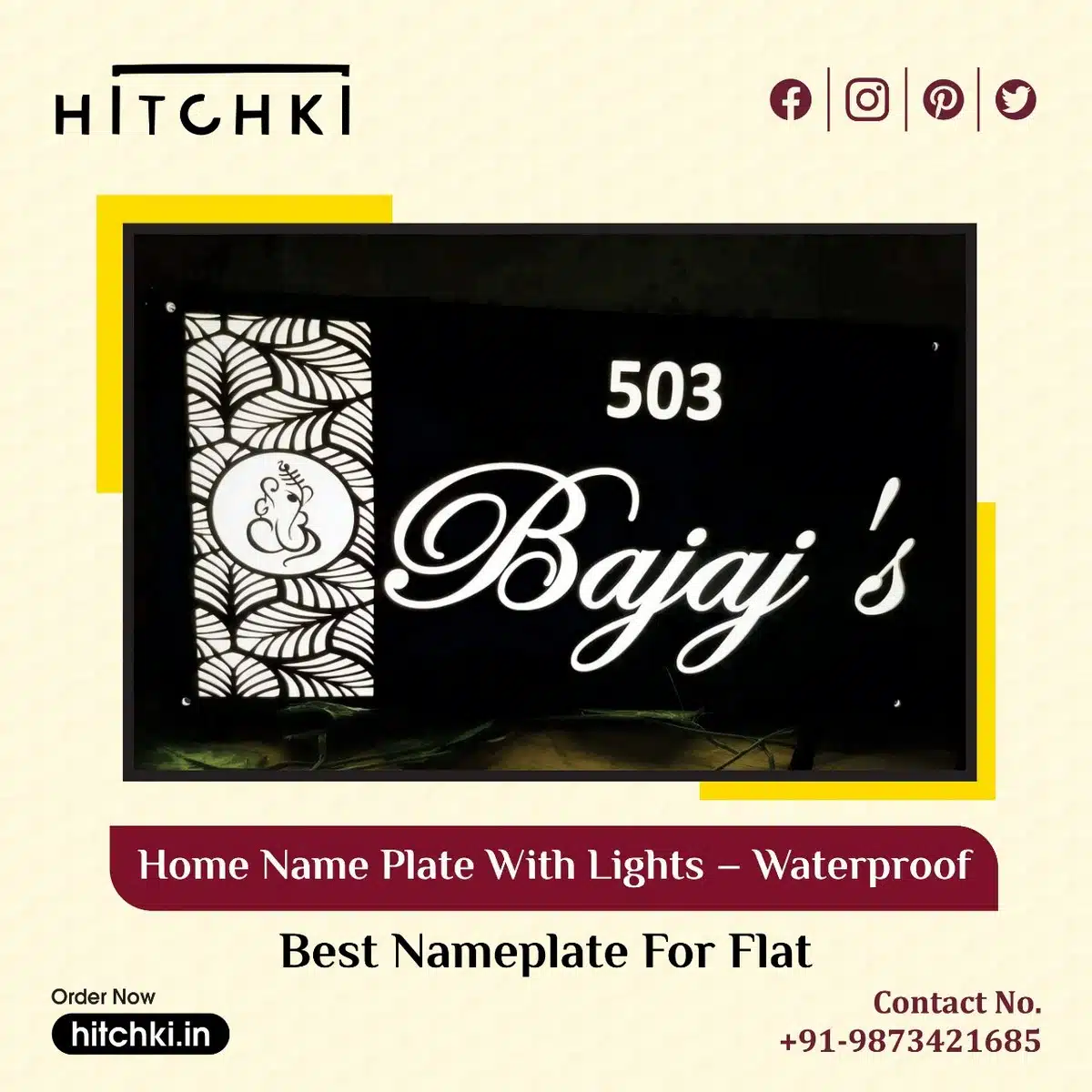 Get latest Best Hitchki Home Name Plates With Light