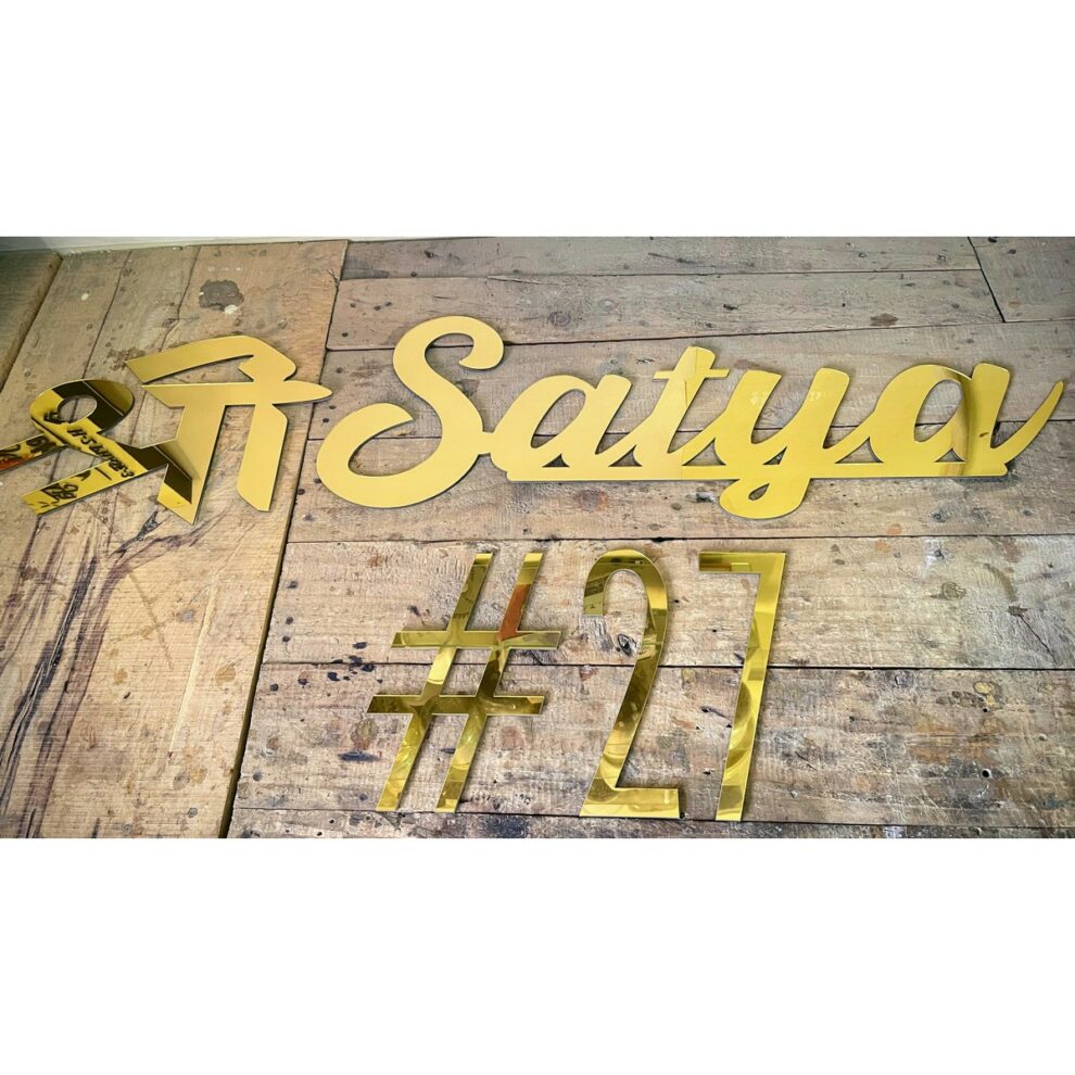 Hindi Font Style Golden Acrylic Letters Online