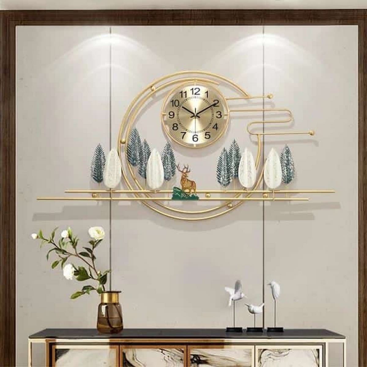 Golden Shaded Decorative Wall Clock  