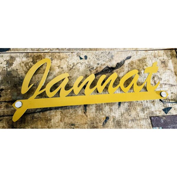 Golden Metal Personalised LED Home Name Plate1