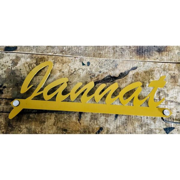 Golden Metal Personalised LED Home Name Plate3