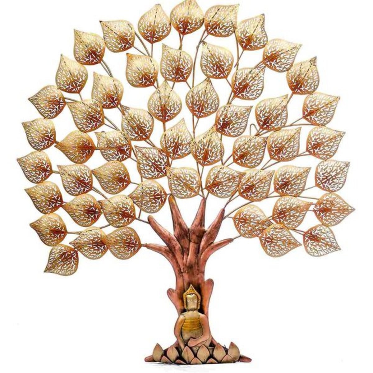 Buddha Under the Golden Leaves Tree for Wall Decor  