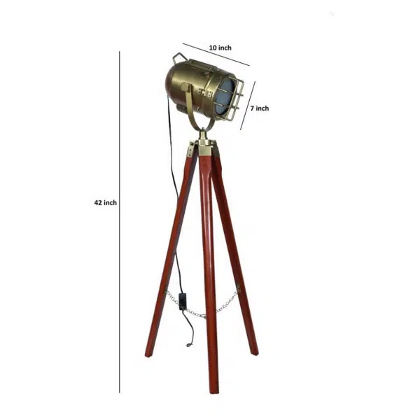 Grill Brass Made Spotlight With Wooden Tripod Online 2