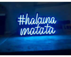 Hakuna Matata Neon Sign Ice Blue Neon