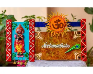 Hand Moulded Neelamdhabo Wooden nameplate