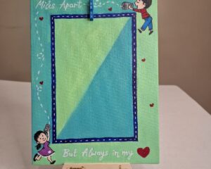 Hand Painted Canvas Photo Frame With Stand