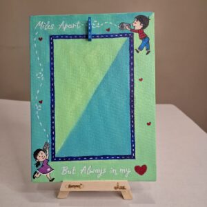 Hand Painted Canvas Photo Frame With Stand
