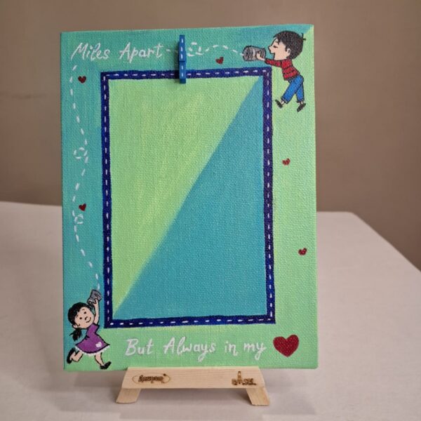 Hand Painted Canvas Photo Frame With Stand