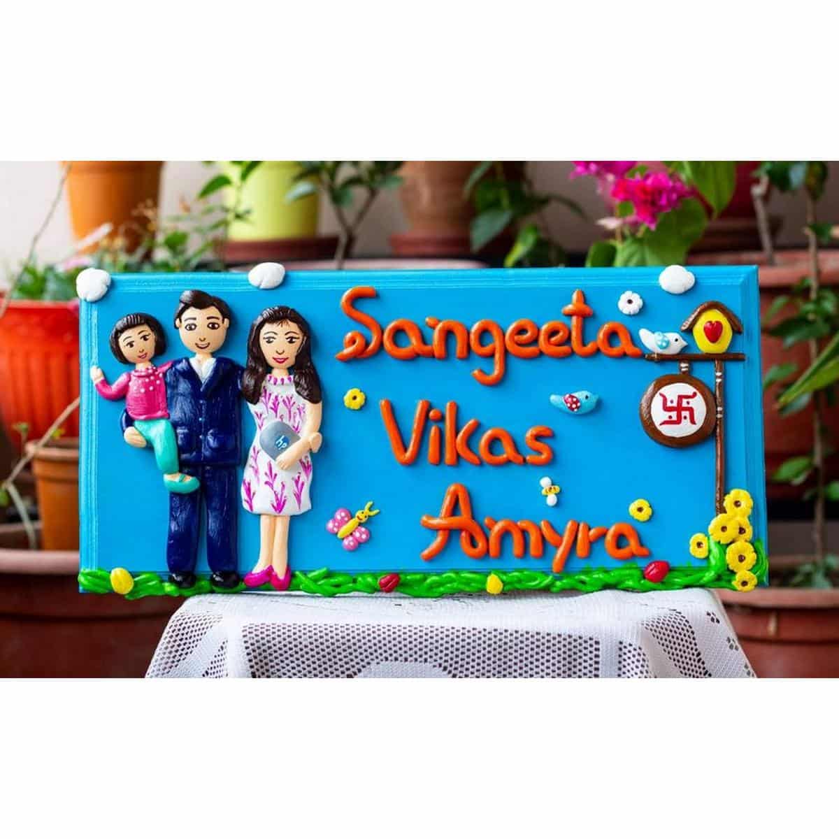 Handcrafted Customized Family Nameplate  