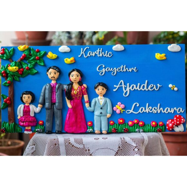 Handcrafted Customized Nature Themed Family Nameplate 1