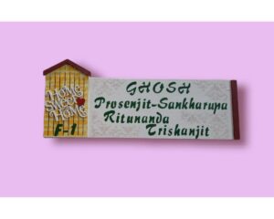 Handcrafted Wooden Designer Nameplate 1