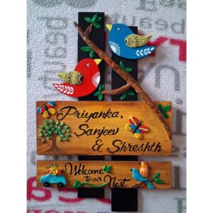 Handcrafted Wooden Nameplate