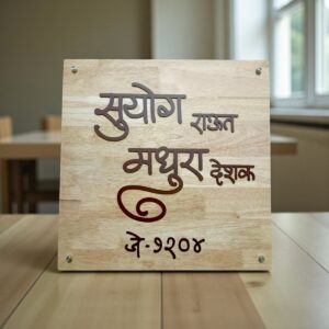 Handcrafted Wooden Stylish Nameplate
