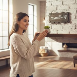 Handcrafted Wooden Stylish Nameplate