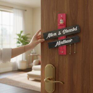 Handcrafted Wooden Stylish Nameplate