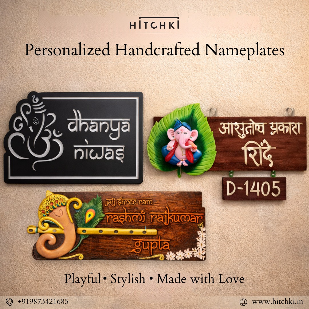 Handcrafted nameplates from hitchki