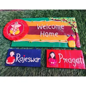 Handmade Customized Colorful Couple Nameplate For Your Home