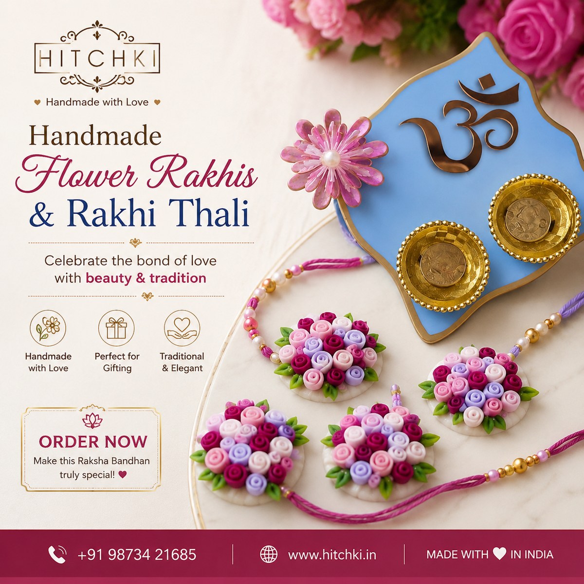 Handmade Flower Rakhis