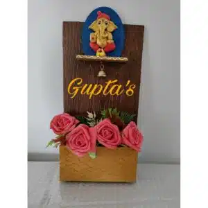 Handmade Ganesha Flower Nameplate