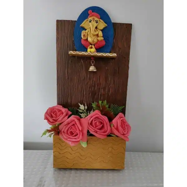 Handmade Ganesha Flower Nameplate1