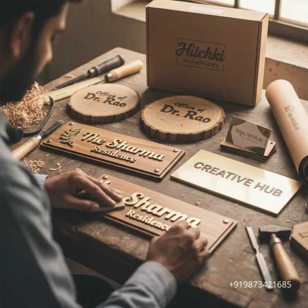 Handmade Nameplates Personalised by Hitchki NamePlates Unique Custom Designs for Your Home Office