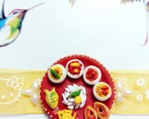 Handmade customized clay bangali food rakhi for your food lover brother