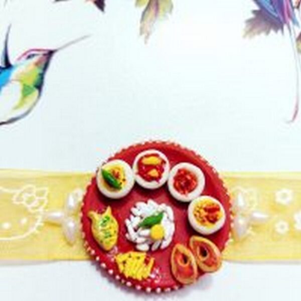 Handmade customized clay bangali food rakhi for your food lover brother