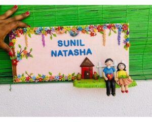 Handmade customized couple nameplate for home 1