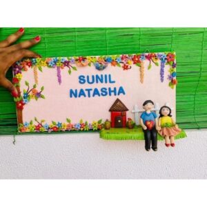 Handmade customized couple nameplate for home 1
