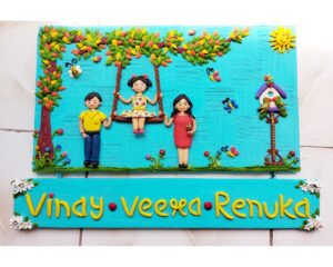 Handmade customized family nameplate for your home