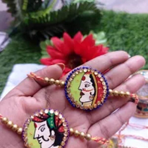 Handmade customized handpainted bhai bhabhi rakhi 1