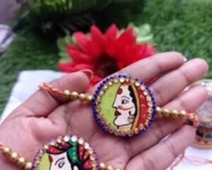 Handmade customized handpainted bhai bhabhi rakhi 1