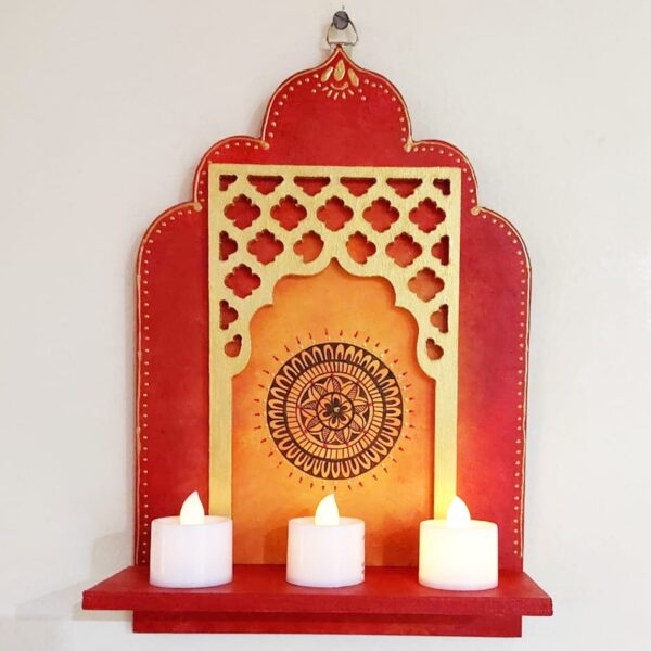 Handpainted Jharokha Style Tea Light Candle Holder 1