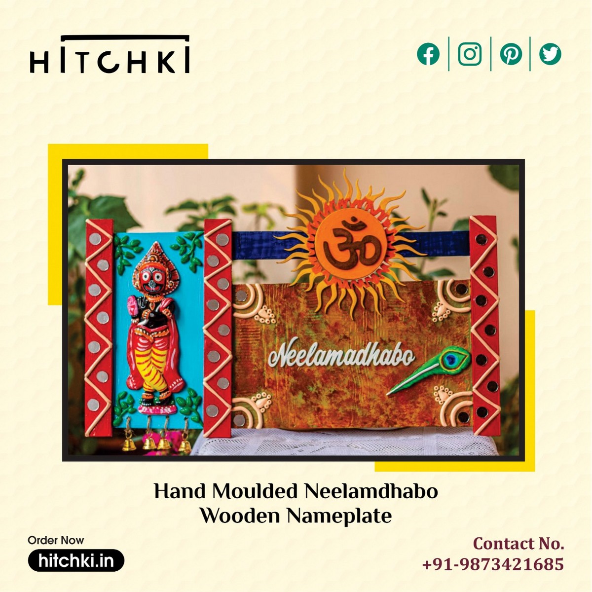 Highly Colourful And Traditionally Designed Nameplate Handcrafted 