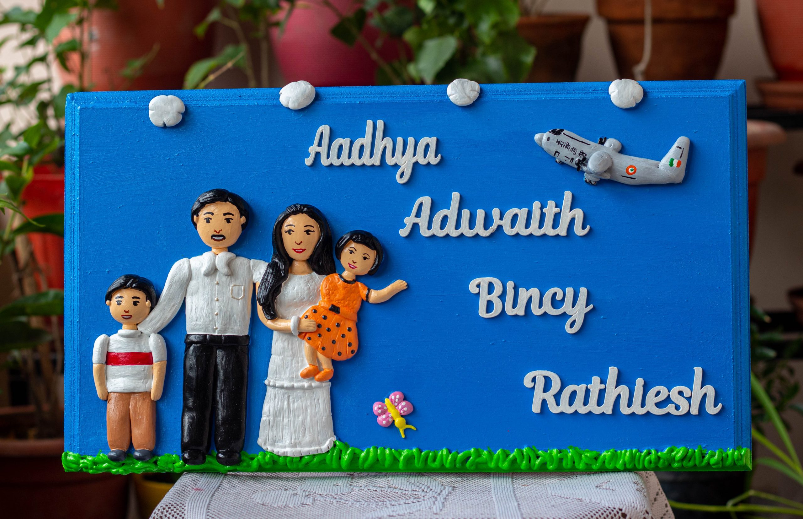 Indian Airforce themed family nameplate  