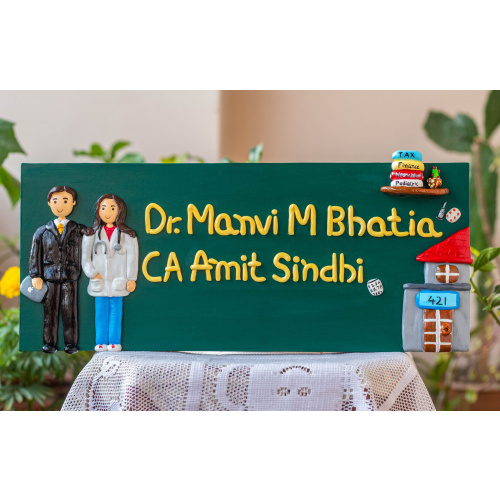 Wooden nameplate for home