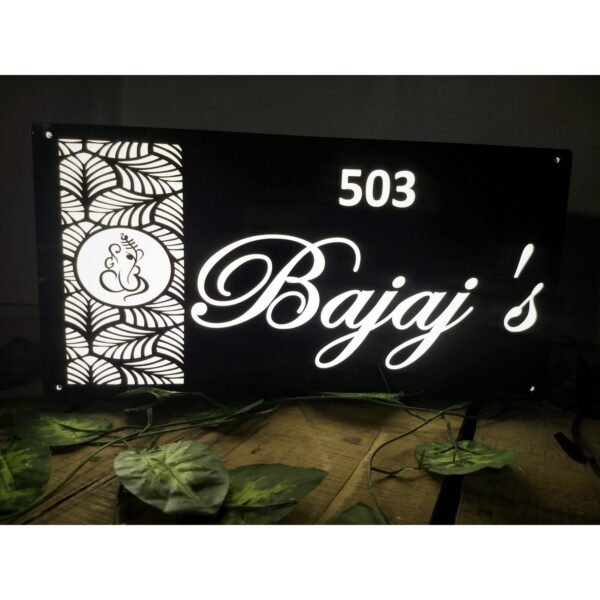 Home Name Plate with Leds Waterproof 600x600 1