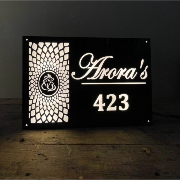 House Acrylic Name Plate - LEDs - waterproof