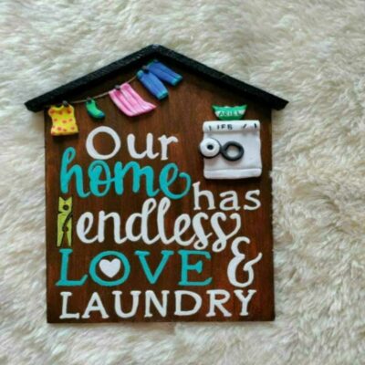 House shaped laundry area wall decor 1 400x400