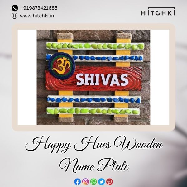Hues Wooden Name Plate