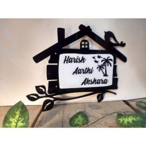 Hut Shape Acrylic House Name Plate latest collection