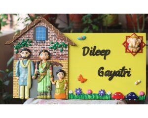 Hut Shaped Family Nameplate With Traditional Wear