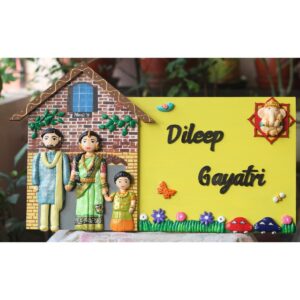 Hut Shaped Family Nameplate With Traditional Wear