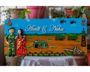 India Army Tank Themed Couple Nameplate