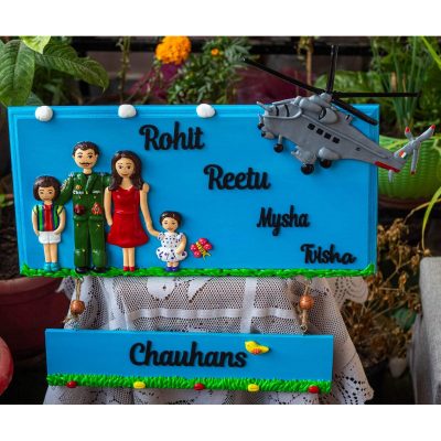 Indian Air force Themed Family Nameplate 400x400