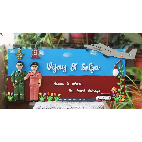 Indian Airforce and Military Nursing Services themed nameplate
